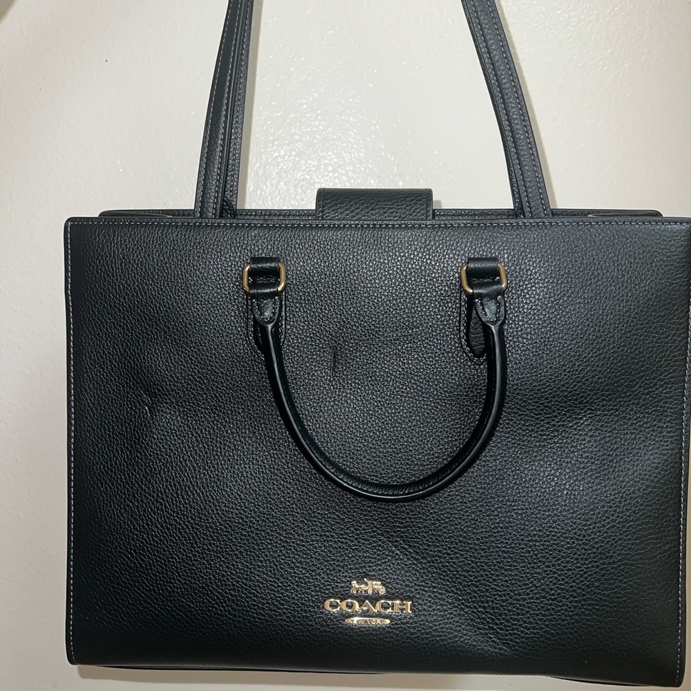 Coach Black Pebbled Leather Tote
